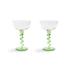 Set of 2 Green Twisted Coupe Glasses, 300ml Tableware Brands|Cocktail Making & Barware