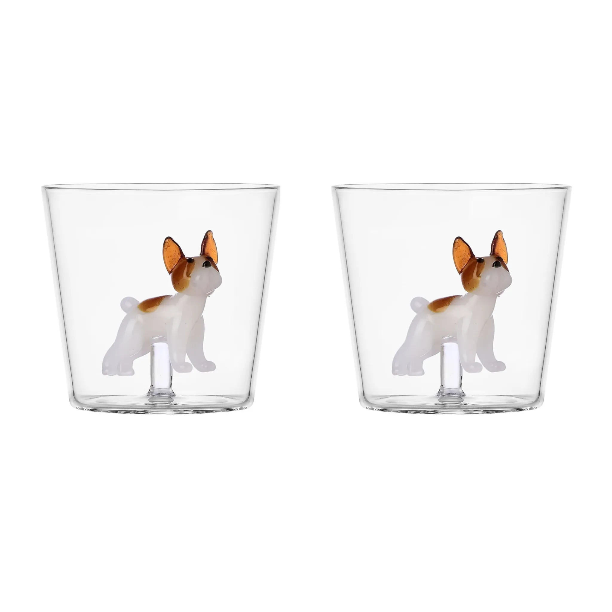 Set of 2 French Bulldog Tumblers, 300ml Table Setting|Drinking Glasses