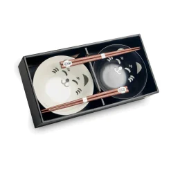 Set of 2 Lucky Cat Japanese Rice Bowls with Chopsticks Japanese Ingredients|Japanese Tableware