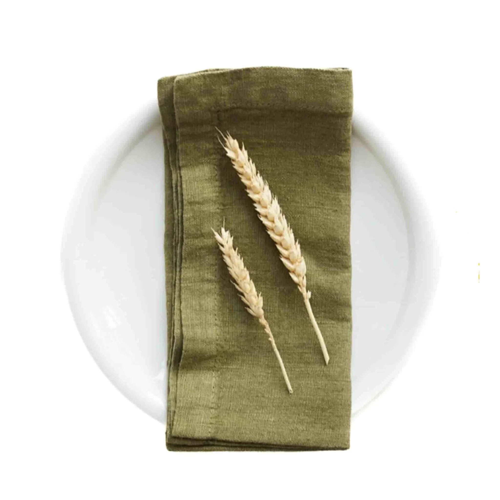 Best Set of 2 Olive Linen Napkins Table Setting|Kitchen Textiles & Clothing