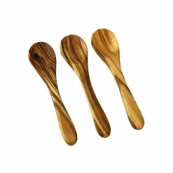 Best Set of 3 Olive Wood Mini Spoons Tableware Brands|Cutlery
