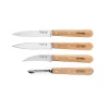 Hot Set of 4 Essential Beech Handle Kitchen Knives French Ingredients|Kitchen Knives