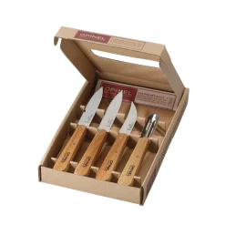 Hot Set of 4 Essential Beech Handle Kitchen Knives French Ingredients|Kitchen Knives