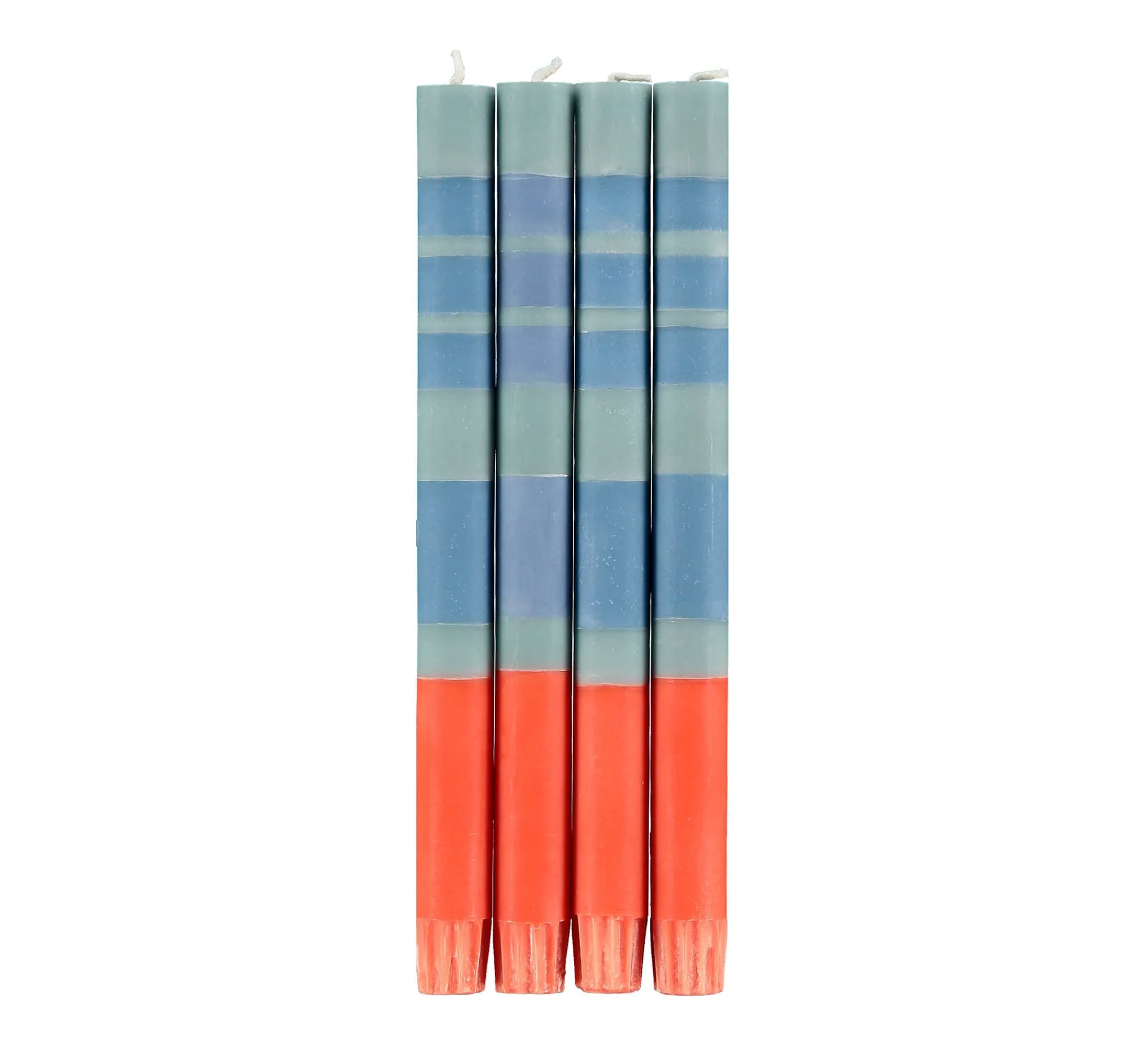 Outlet Set of 4 Orange Mint Striped Candles Table Setting|Tableware Brands