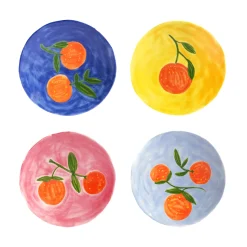 Discount Set of 4 Orange Side Plates, 16cm Plates|Crockery & Dinnerware