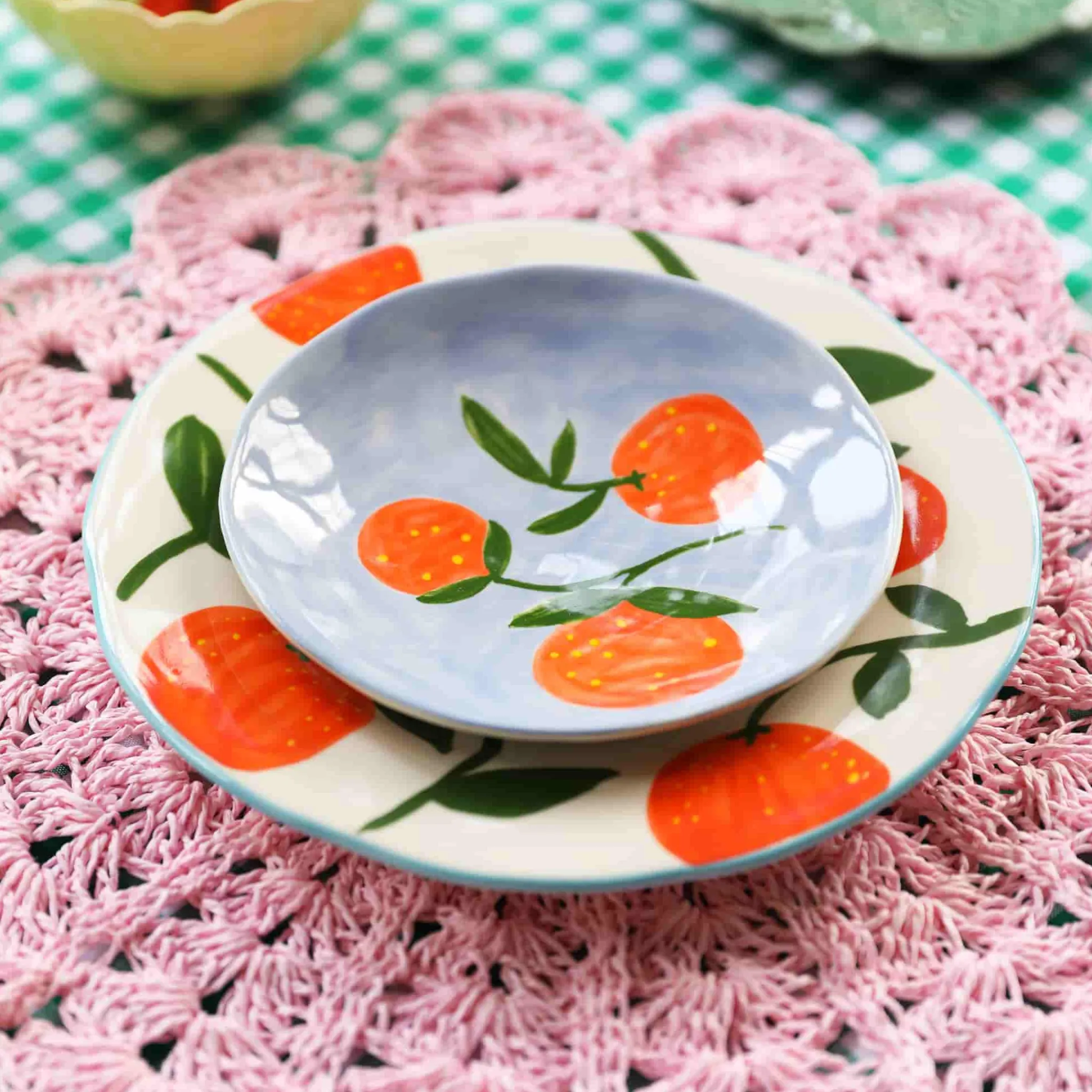 Discount Set of 4 Orange Side Plates, 16cm Plates|Crockery & Dinnerware
