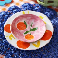 Discount Set of 4 Orange Side Plates, 16cm Plates|Crockery & Dinnerware