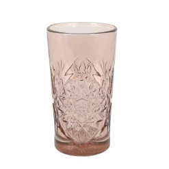 Outlet Set of 6 Pink Hobstar Highball Glasses, 350ml Tableware Brands|Cocktail Making & Barware