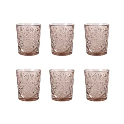 Discount Set of 6 Pink Hobstar Tumbler, 350ml Tableware Brands