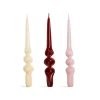 Hot Set of 3 Red and Purple Spiral Candles Table Setting|Tableware Brands