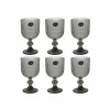 Set of 6 Ribbed Green Wine Glasses, 255ml Tableware Brands