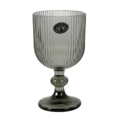 Set of 6 Ribbed Green Wine Glasses, 255ml Tableware Brands