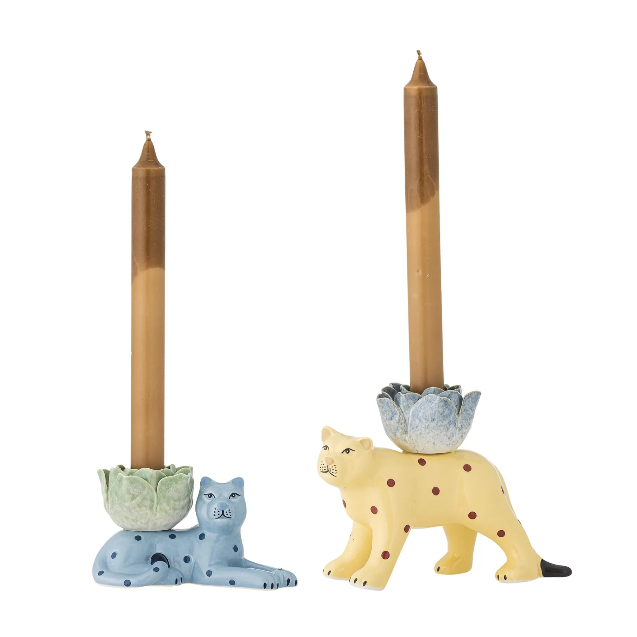 Clearance Set of 2 Rory Blue Stoneware Candle Holder Tableware Brands|Table Setting