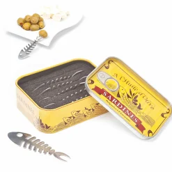 Hot Set of 6 Sardine Snacking Forks in a Tin Serveware|Tableware Brands