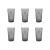Hot Set of 6 Smoke Hobstar Highball Glasses, 350ml Tableware Brands|Cocktail Making & Barware
