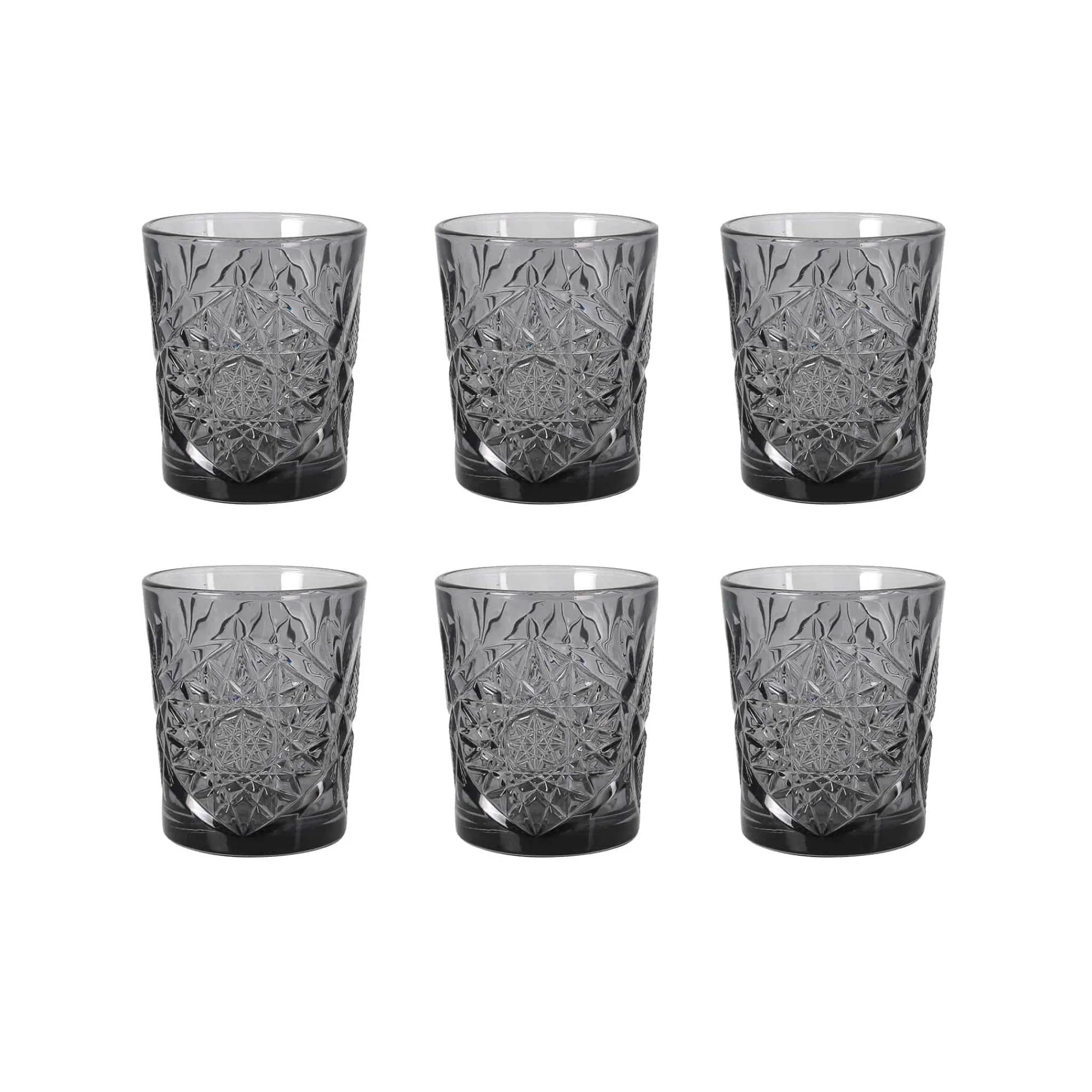 Set of 6 Smoke Hobstar Tumbler, 350ml Tableware Brands