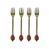 Outlet Set of 4 Strawberry Tasting Forks Cutlery|Tableware Brands