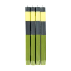 Hot Set of 4 Striped Colourblock Dinner Candles Tableware Brands|Table Setting