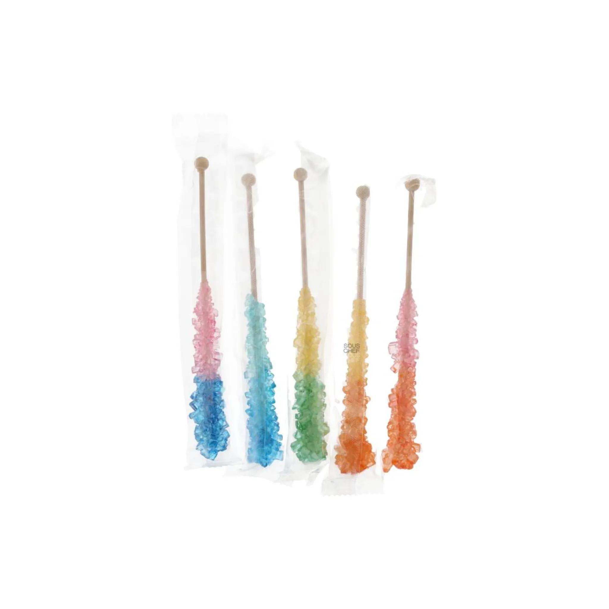 Discount Set of 36 Two-Tone Rock Candy Sticks Ingredients Brands|Chocolate & Sweets