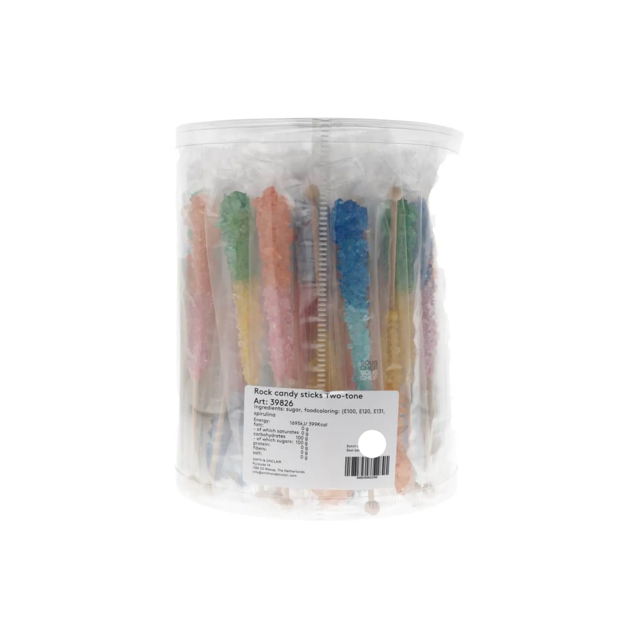 Discount Set of 36 Two-Tone Rock Candy Sticks Ingredients Brands|Chocolate & Sweets