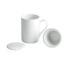 New Set of 6 White Mug with Tea Strainer, 270ml Tableware Brands
