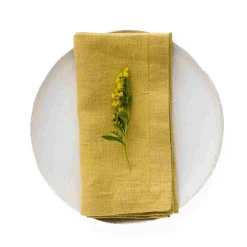 Sale Set of 2 Yellow Linen Napkins Table Setting|Kitchen Textiles & Clothing