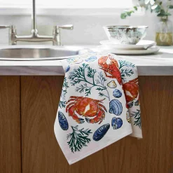Sale Shellfish Cotton Tea Towel Kitchen Textiles & Clothing