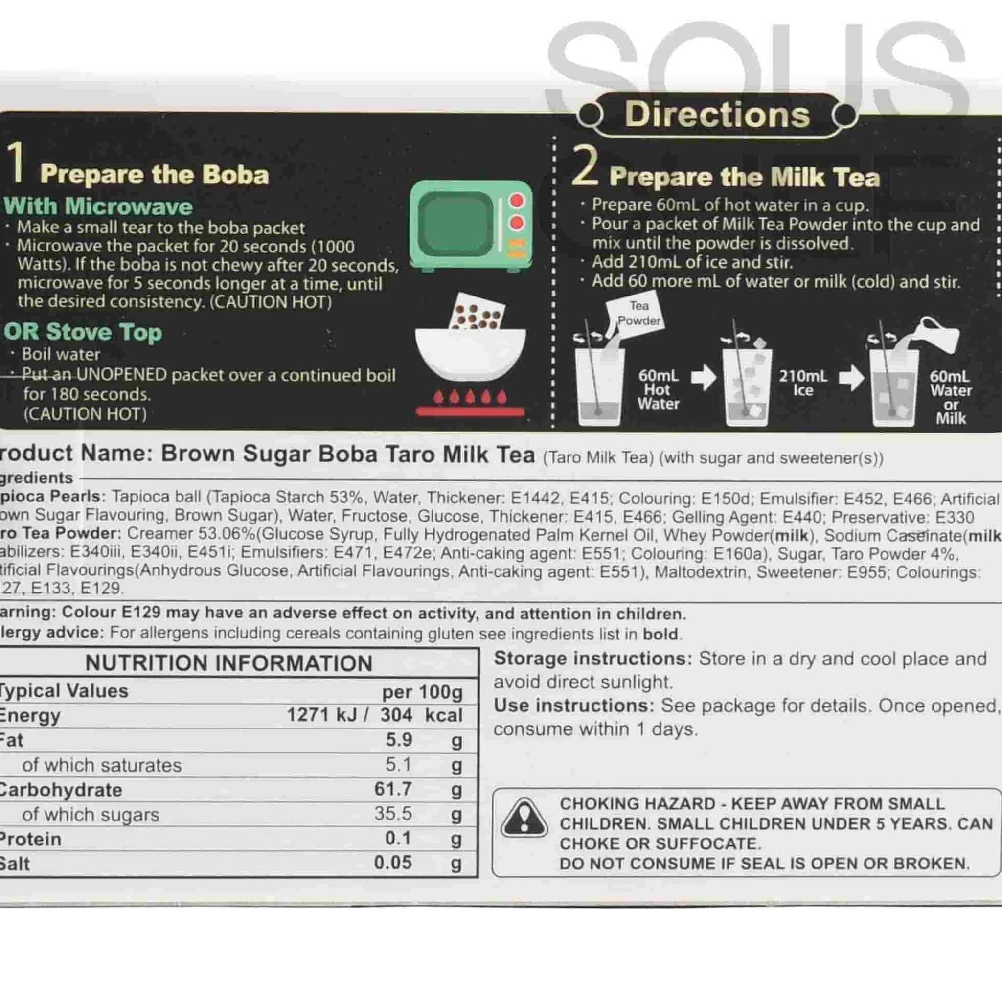 Sale Short Dated Brown Sugar Boba Taro Milk Tea Kit, 3 sets Ingredients Brands|Drinks
