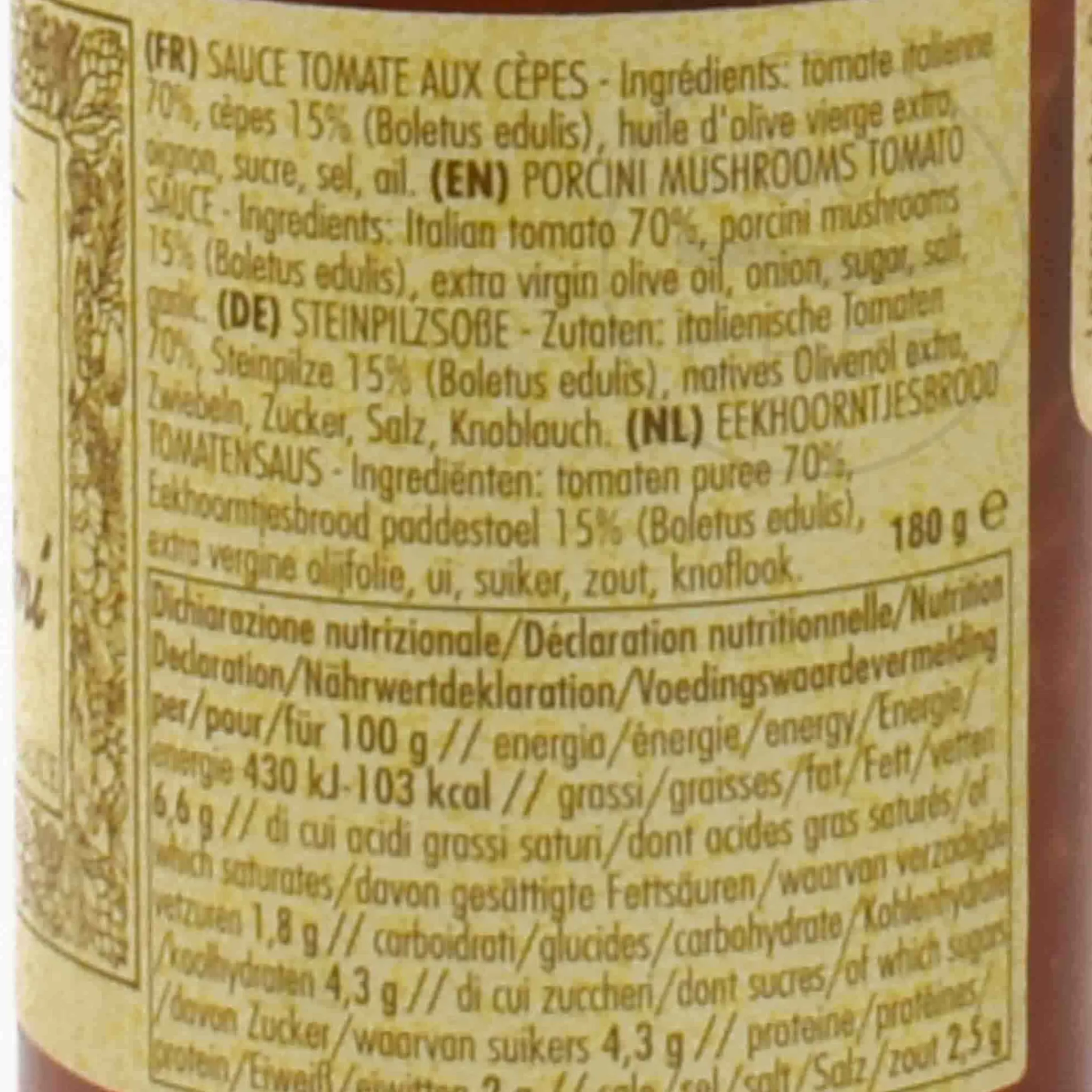 Clearance Short Dated Porcini Mushrooms Tomato Sauce, 180g Ingredients Brands|Italian Ingredients