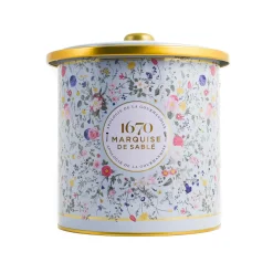 Hot Short Dated French Sable Biscuits in Sky Blue Floral Tin, 250g Ingredients Brands|French Ingredients