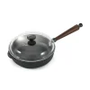 Discount Traditional Cast Iron Deep Saute Pan with Lid, 25cm Pots & Pans