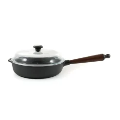 Discount Traditional Cast Iron Deep Saute Pan with Lid, 25cm Pots & Pans