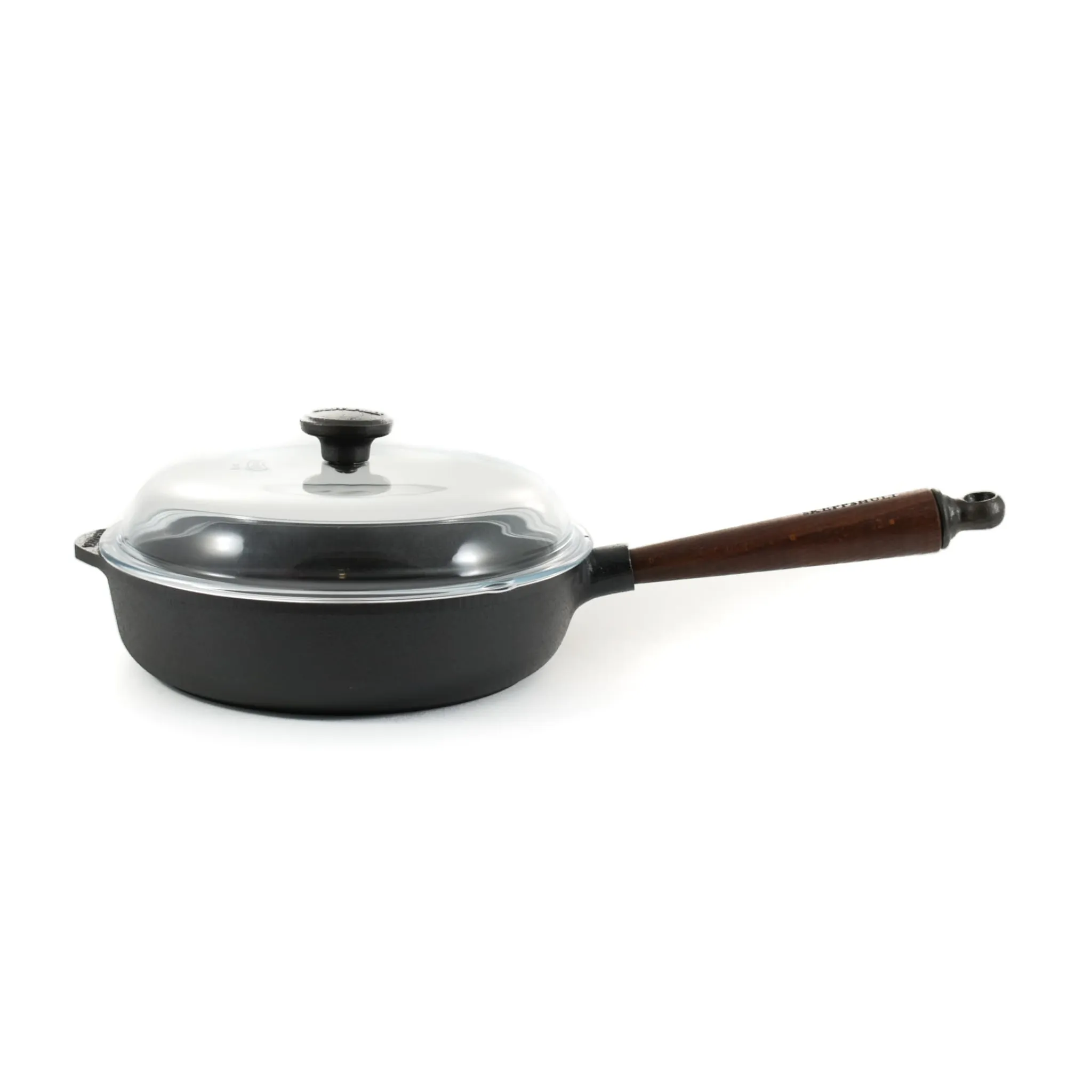 Discount Traditional Cast Iron Deep Saute Pan with Lid, 25cm Pots & Pans