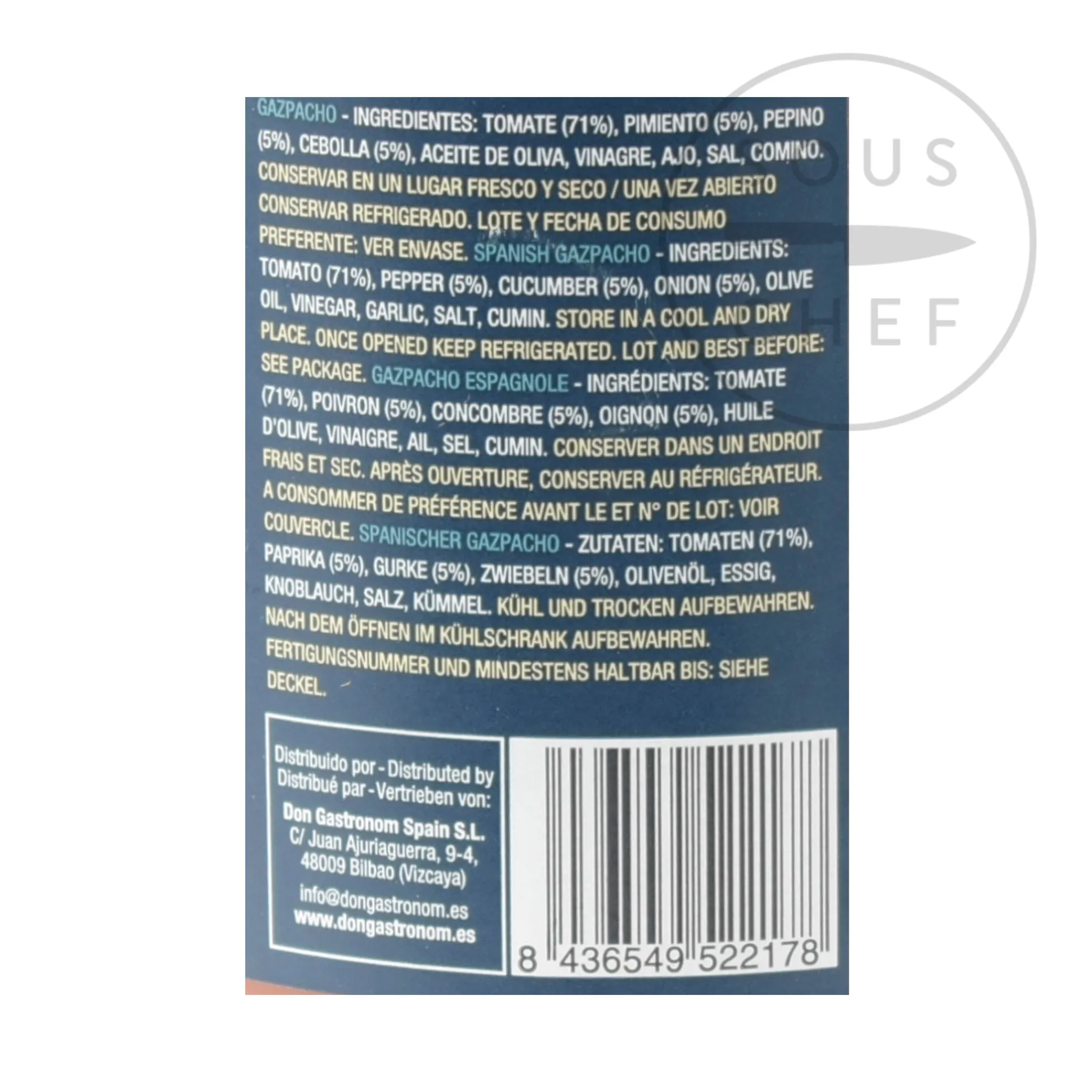 Spanish Gazpacho, 490g Ingredients Brands|Spanish Ingredients