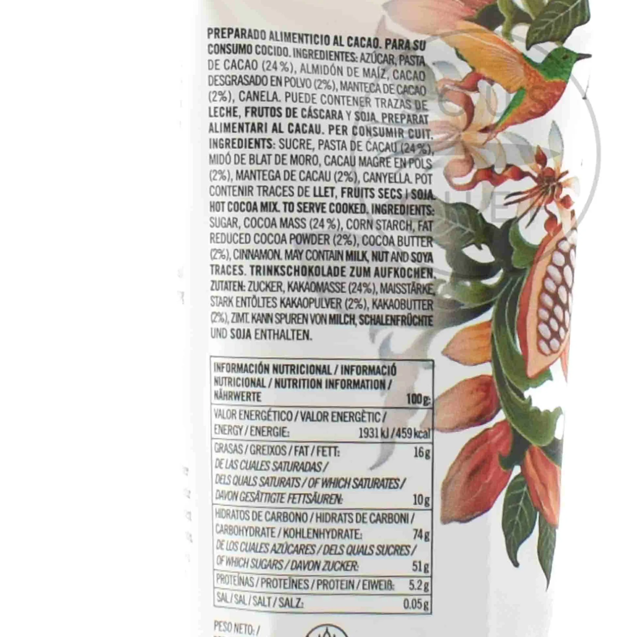 Clearance Spanish Spiced Hot Chocolate Powder with Cinnamon, 180g Ingredients Brands|Spanish Ingredients