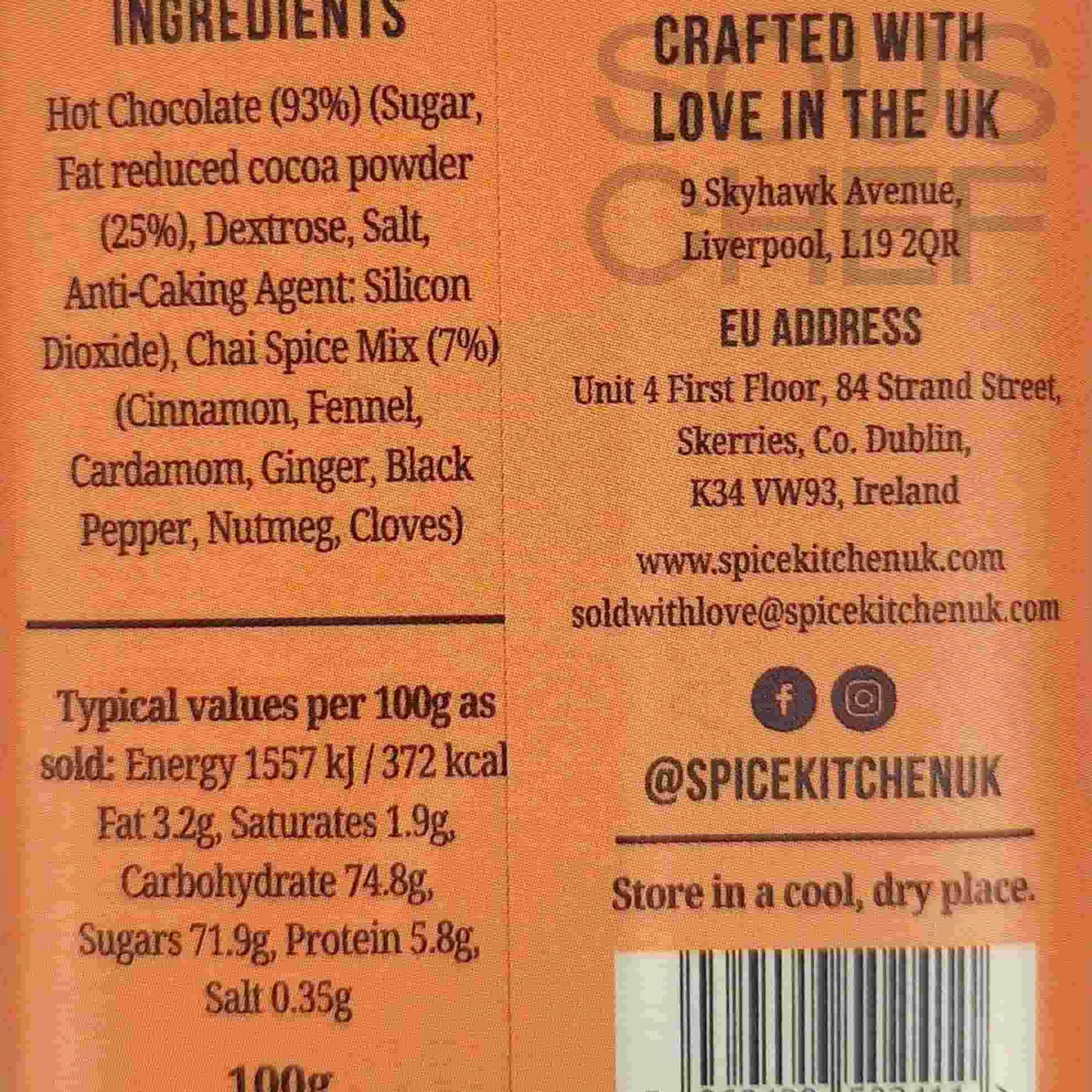 Sale Chai Hot Chocolate, 100g Ingredients Brands|Drinks