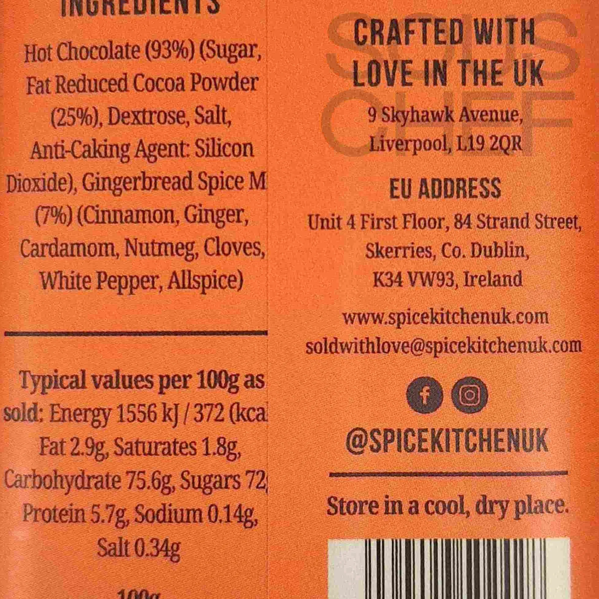 Discount Gingerbread Hot Chocolate, 100g Ingredients Brands|Drinks