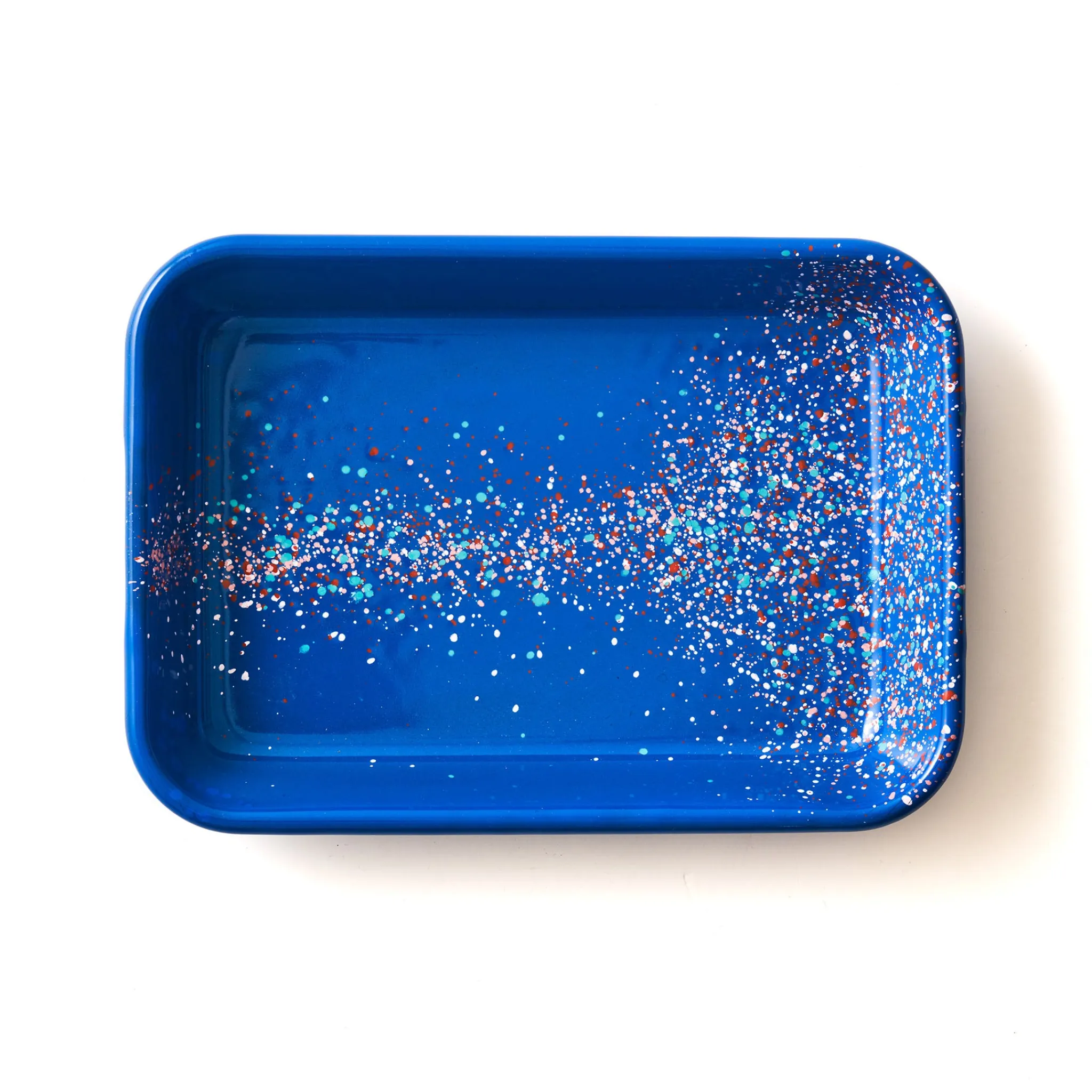 Discount Splatter Fest Enamel Roasting and Serving Dish, Cobalt Blue Middle Eastern Ingredients|Baking Supplies & Equipment