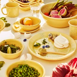 Splatter Fest Enamel Roasting and Serving Dish, Yellow Middle Eastern Ingredients|Baking Supplies & Equipment