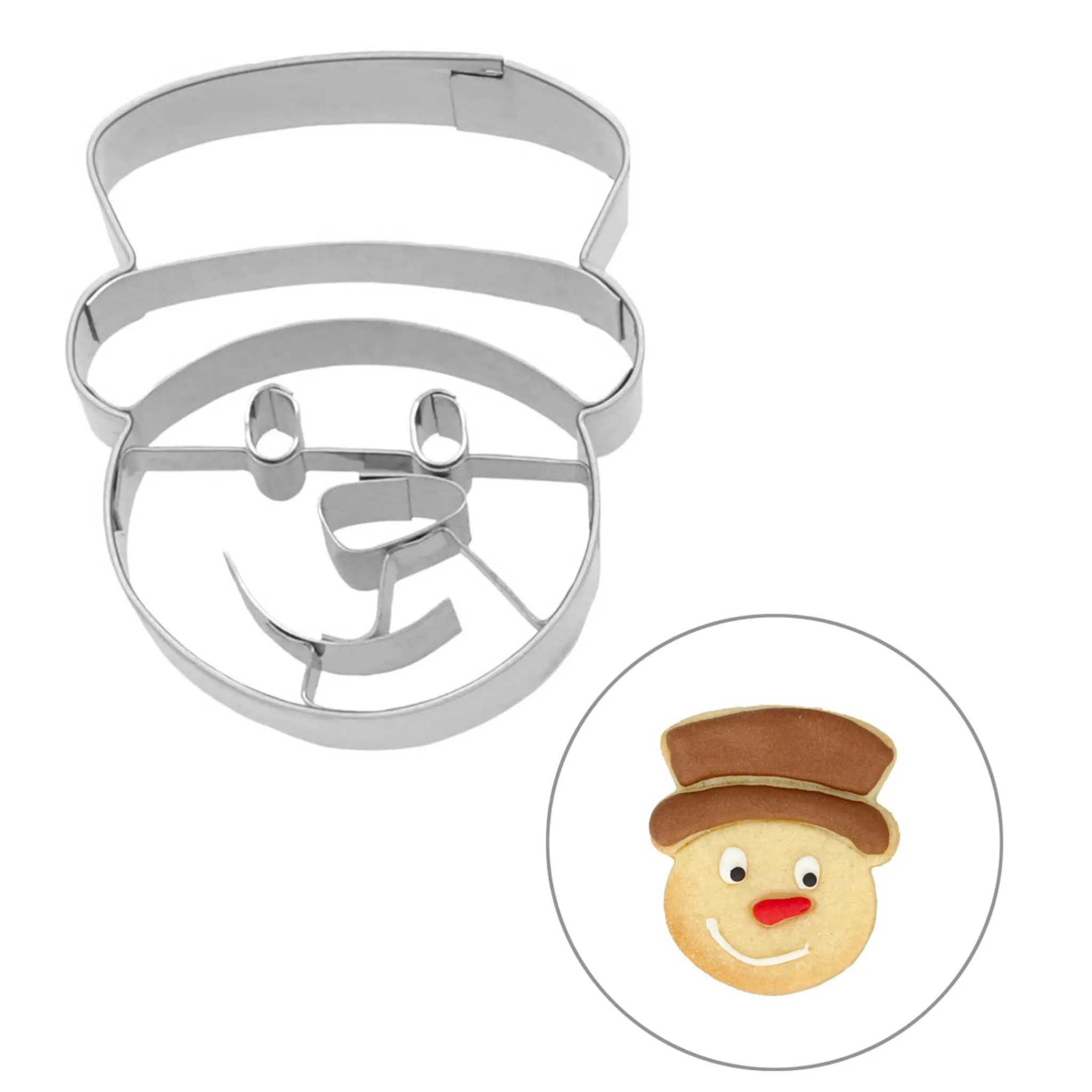 Hot Stainless Steel Snowman Head Cookie Cutter, 6cm Baking Supplies & Equipment