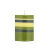 Online Striped Pillar Candle, Olive & Navy, 10cm Table Setting|Tableware Brands