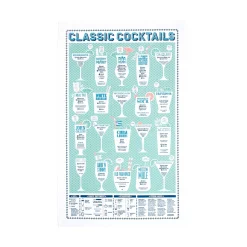 Clearance Classic Cocktails Tea Towel Made In The Uk|Kitchen Textiles & Clothing