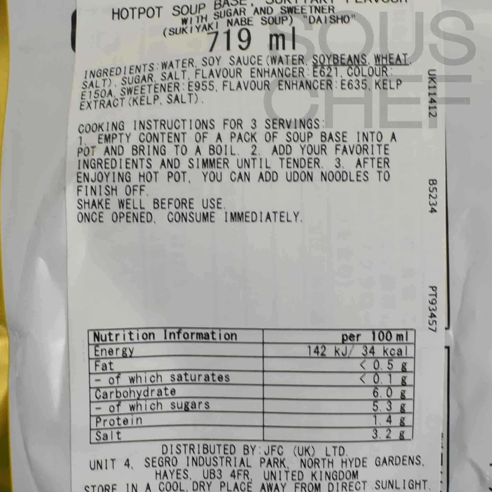 Sukiyaki Soup Base, 750g Ingredients Brands|Stock & Bouillon