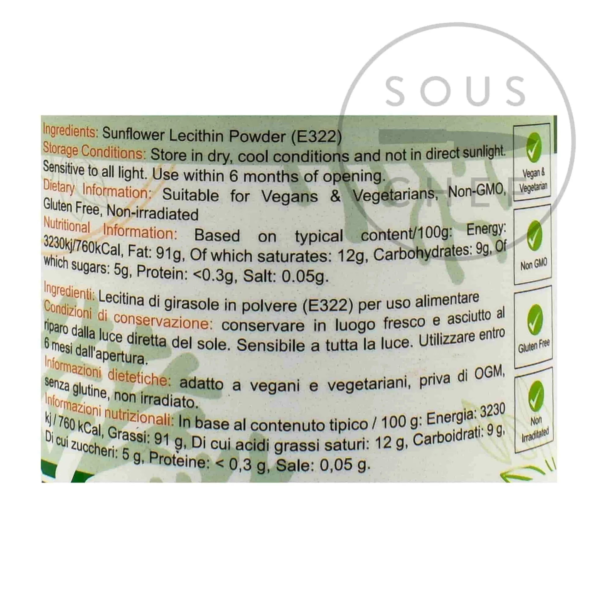 New Sunflower Lecithin Powder, 100g Ingredients Brands|Baking Ingredients