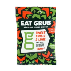 New Sweet Chilli & Lime Crunchy Roasted Crickets, 15g Ingredients Brands|Made In The Uk