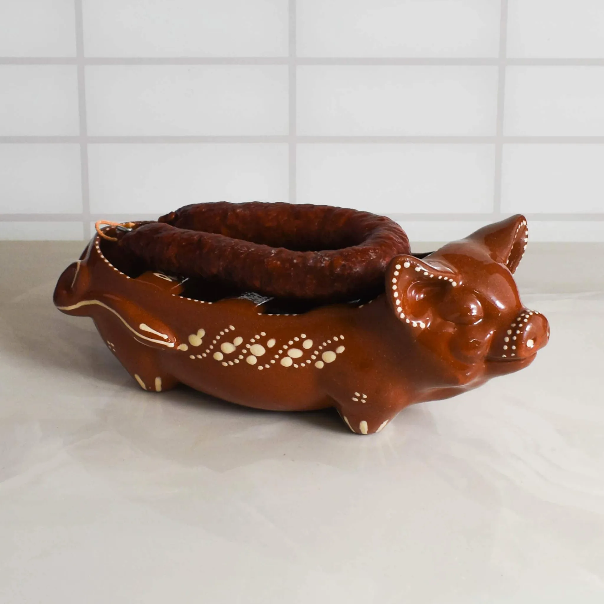 Terracotta Chorizo Pig Serving Dish, 30cm Tableware Brands