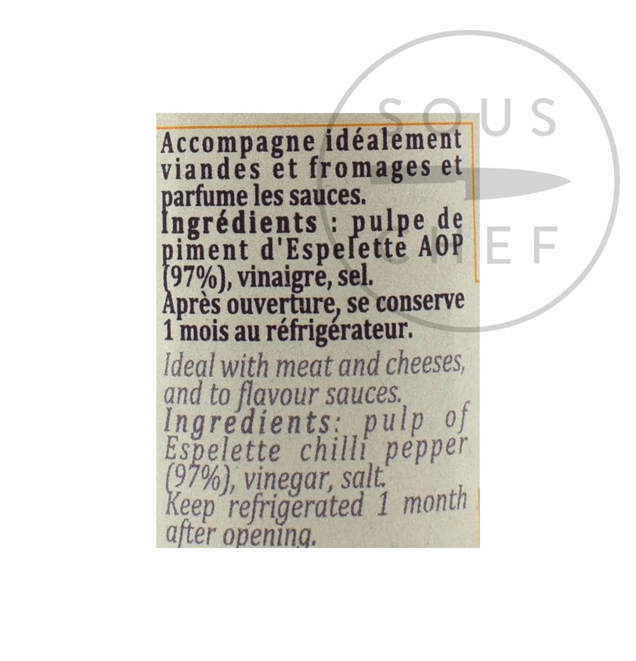 Clearance Espelette Chilli Pepper Puree, 90g French Ingredients|Herbs & Spices