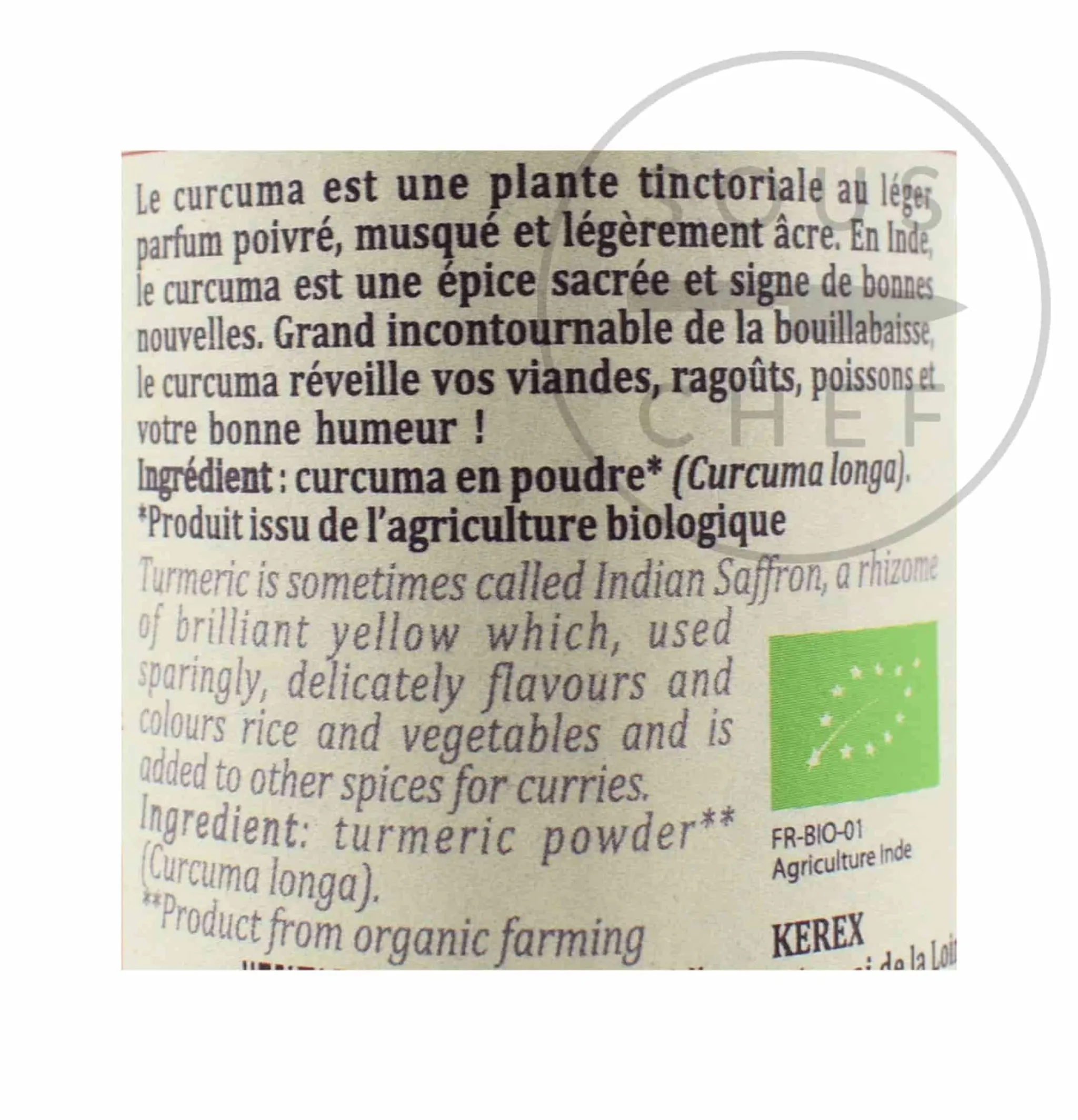 Hot Organic Turmeric Powder, 60g Ingredients Brands|Indian Ingredients