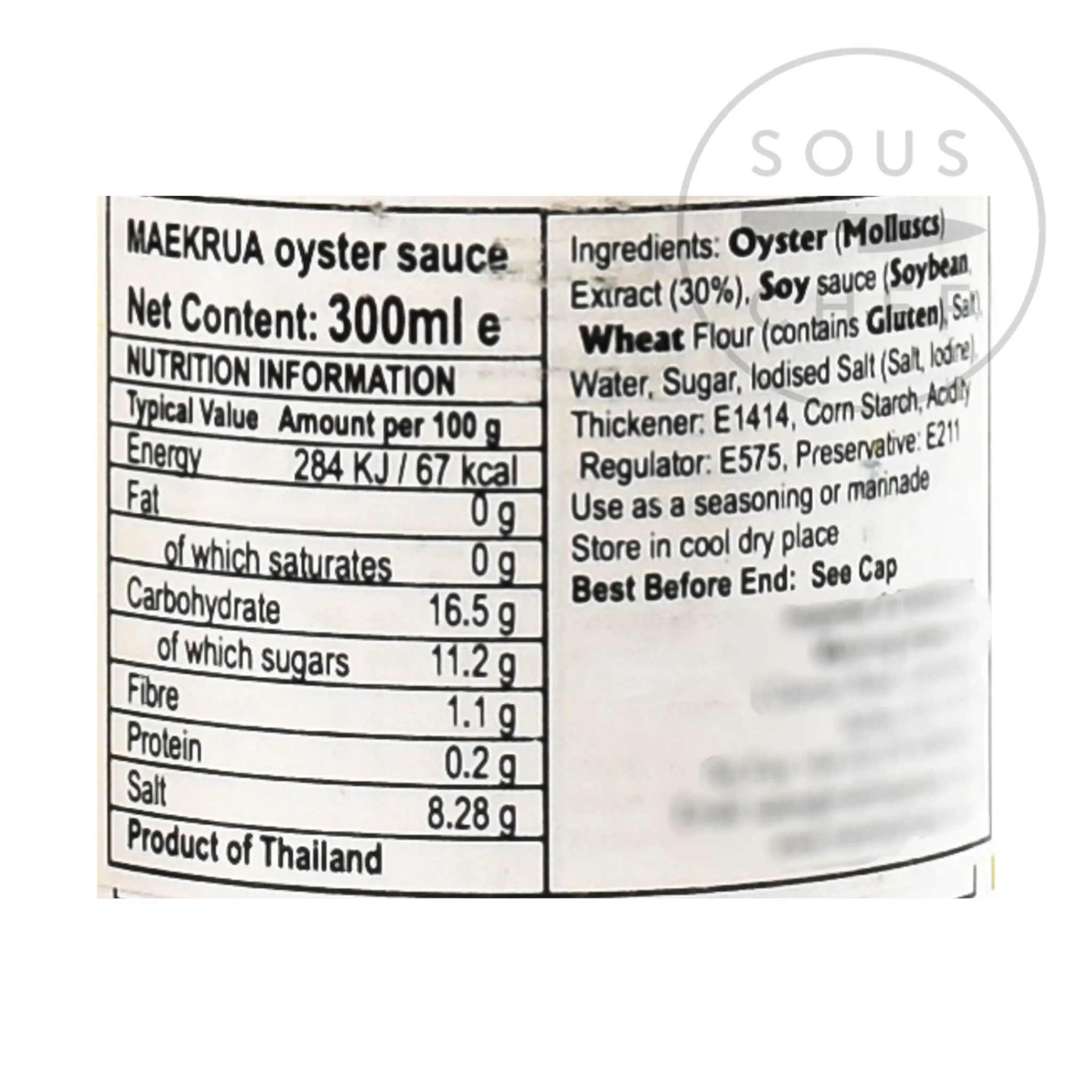 Sale Thai Oyster Sauce, 300ml Ingredients Brands|Southeast Asian Ingredients