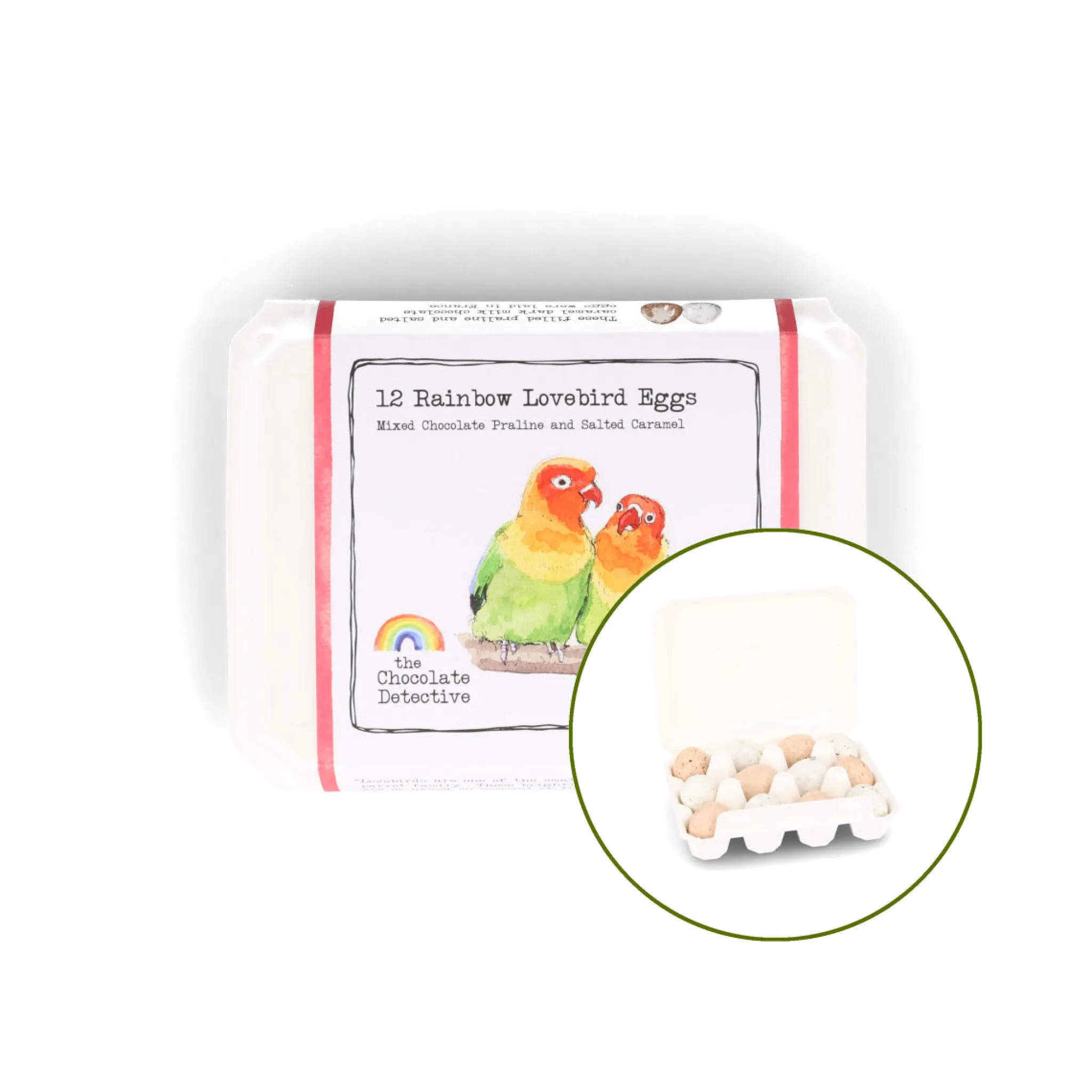 Discount The 12 Rainbow Lovebird Chocolate Eggs, 150g Chocolate & Sweets|Ingredients Brands